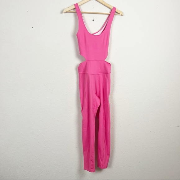Free People Back It Up Pink Dragonfruit Onesie Jumpsuit Size Small - Picture 3 of 9